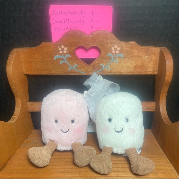 BNWT JELLYCAT I AM AMUSEABLE PAIR OF MARSHMALLOWS BAG CHARM KEYCHAIN - Picture 2 of 13